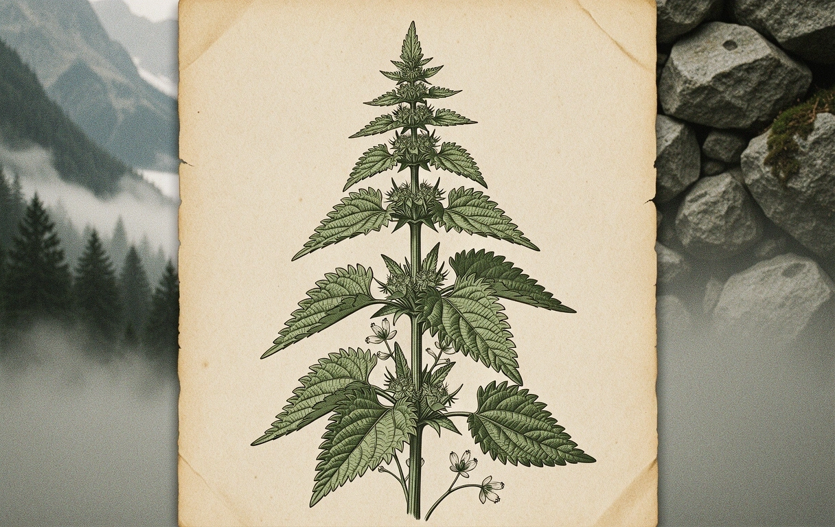 Botanische Zeichnung Brennnessel