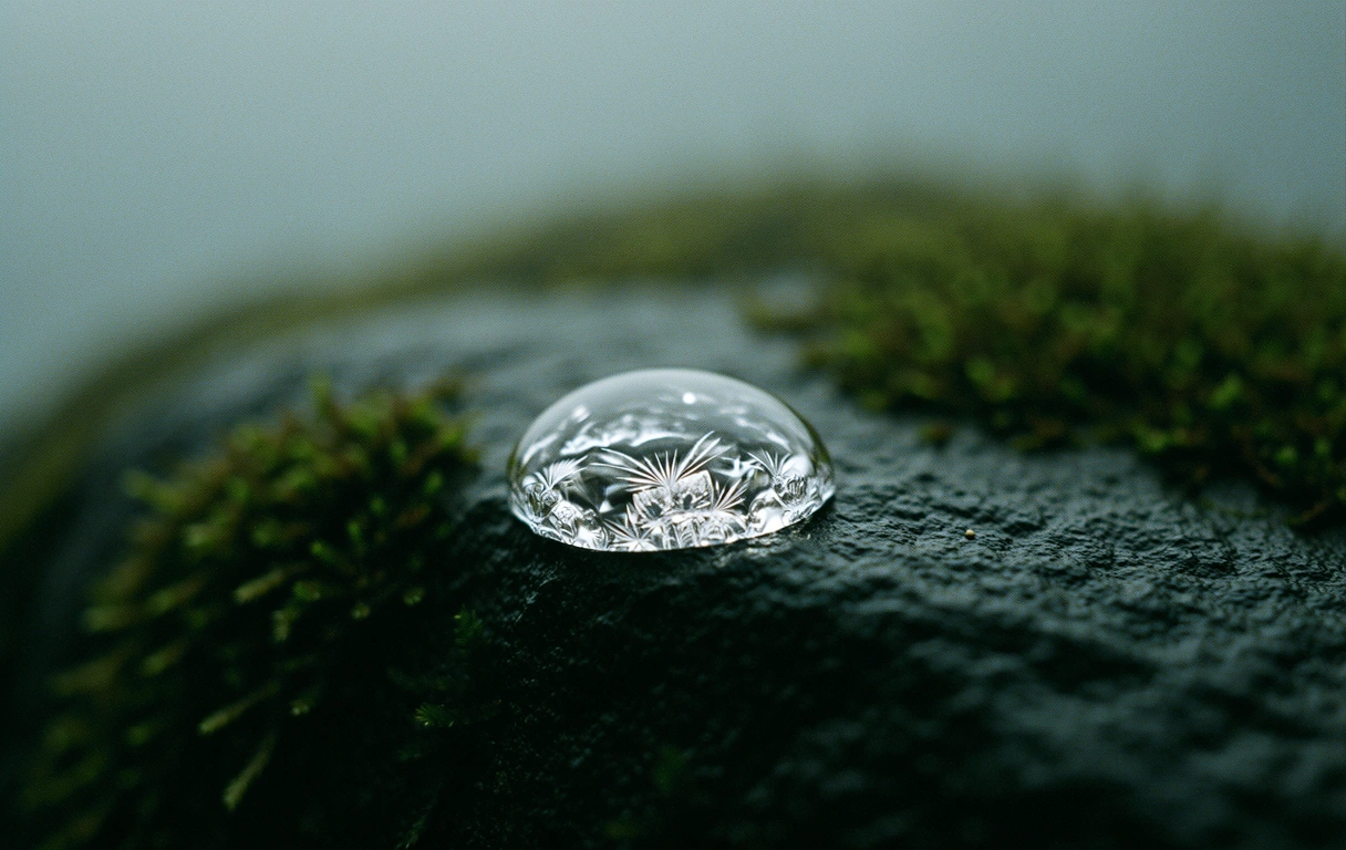 Kristalliner Wassertropfen