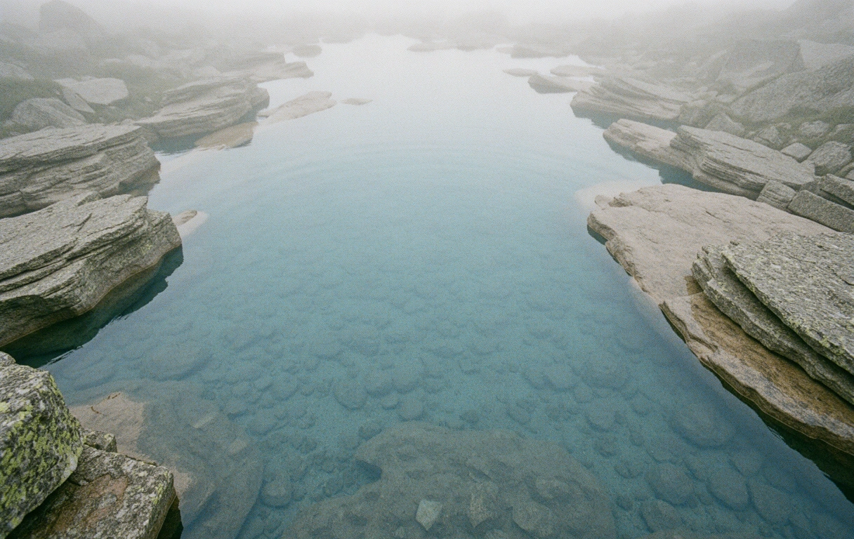 Klares Wasser über Alpensteinen